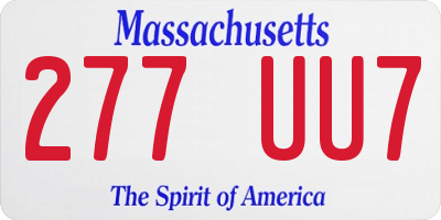 MA license plate 277UU7