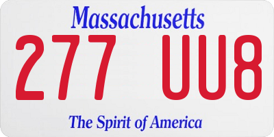 MA license plate 277UU8