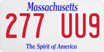 MA license plate 277UU9