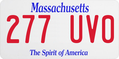 MA license plate 277UV0
