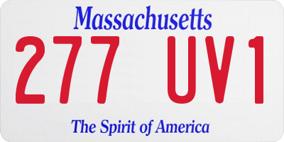 MA license plate 277UV1