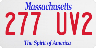 MA license plate 277UV2