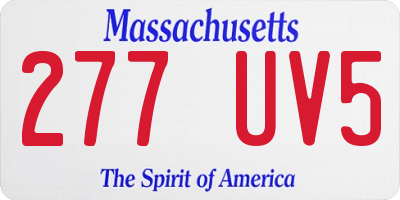 MA license plate 277UV5