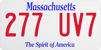MA license plate 277UV7