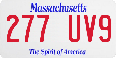 MA license plate 277UV9
