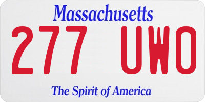 MA license plate 277UW0