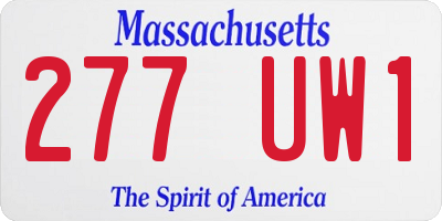 MA license plate 277UW1