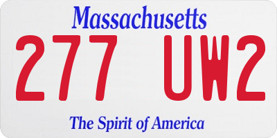 MA license plate 277UW2