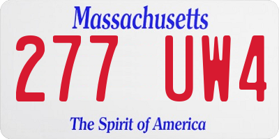 MA license plate 277UW4