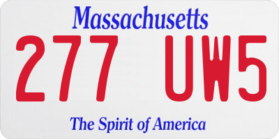 MA license plate 277UW5