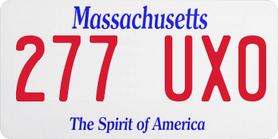 MA license plate 277UX0