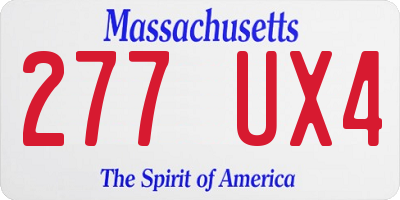 MA license plate 277UX4