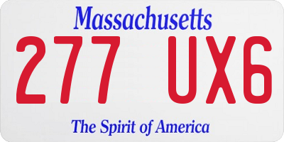MA license plate 277UX6