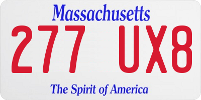 MA license plate 277UX8