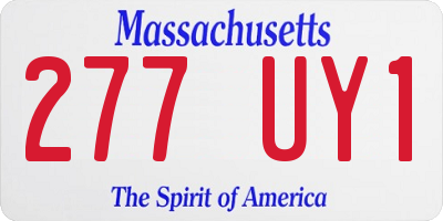 MA license plate 277UY1