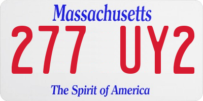 MA license plate 277UY2