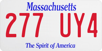 MA license plate 277UY4