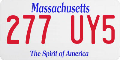MA license plate 277UY5