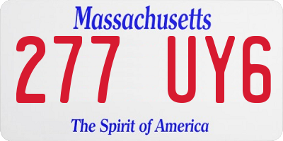MA license plate 277UY6