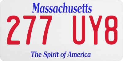 MA license plate 277UY8