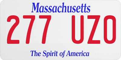 MA license plate 277UZ0