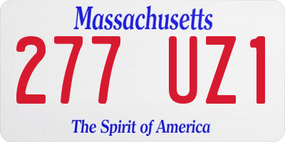 MA license plate 277UZ1