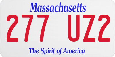 MA license plate 277UZ2