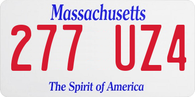 MA license plate 277UZ4