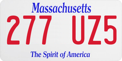 MA license plate 277UZ5