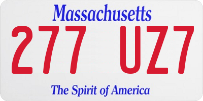 MA license plate 277UZ7