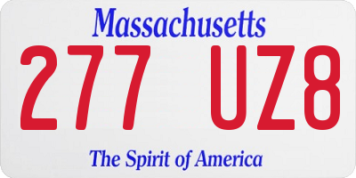 MA license plate 277UZ8