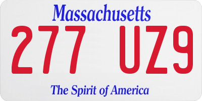 MA license plate 277UZ9