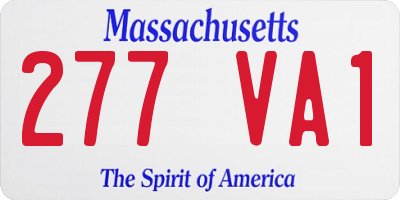 MA license plate 277VA1