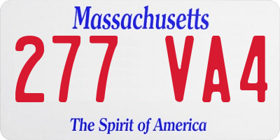 MA license plate 277VA4