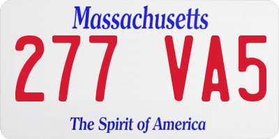 MA license plate 277VA5