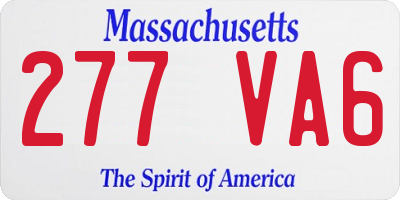 MA license plate 277VA6