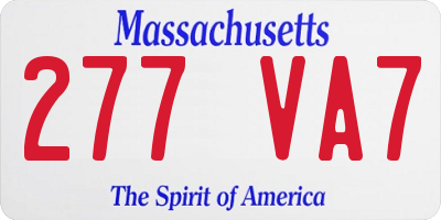MA license plate 277VA7