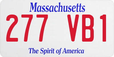 MA license plate 277VB1