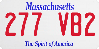 MA license plate 277VB2