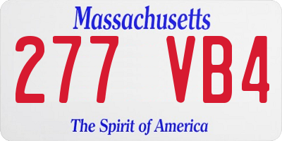 MA license plate 277VB4