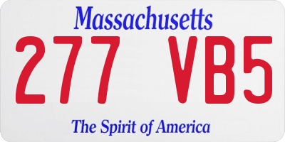 MA license plate 277VB5