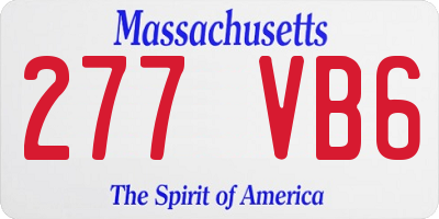 MA license plate 277VB6