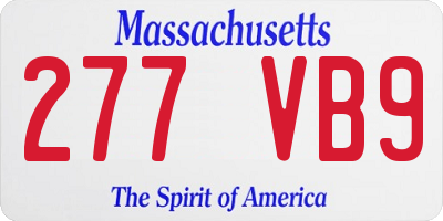 MA license plate 277VB9