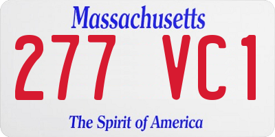 MA license plate 277VC1