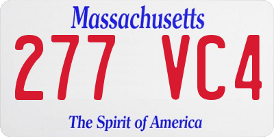MA license plate 277VC4