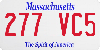MA license plate 277VC5