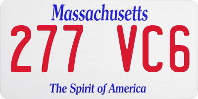 MA license plate 277VC6