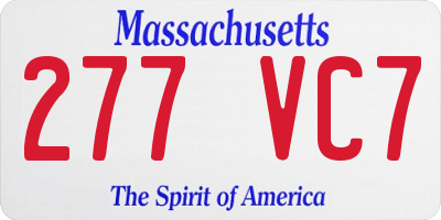 MA license plate 277VC7