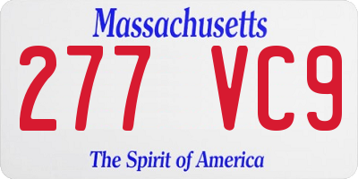 MA license plate 277VC9