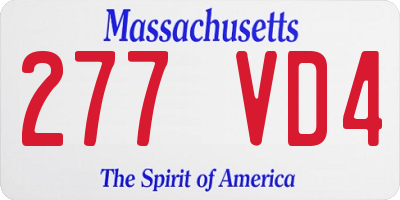 MA license plate 277VD4